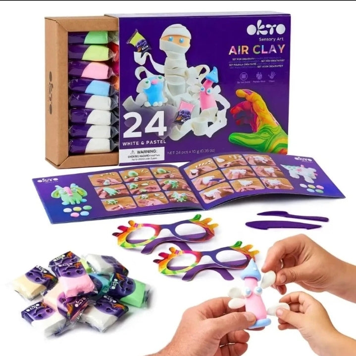 Sensory play air clay 24 set pastel colours