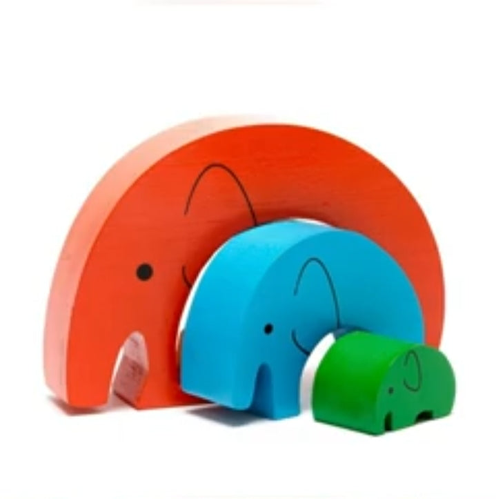 Wooden elephant stacker toy