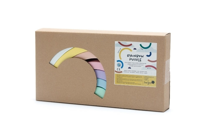Wooden rainbow stacker toy