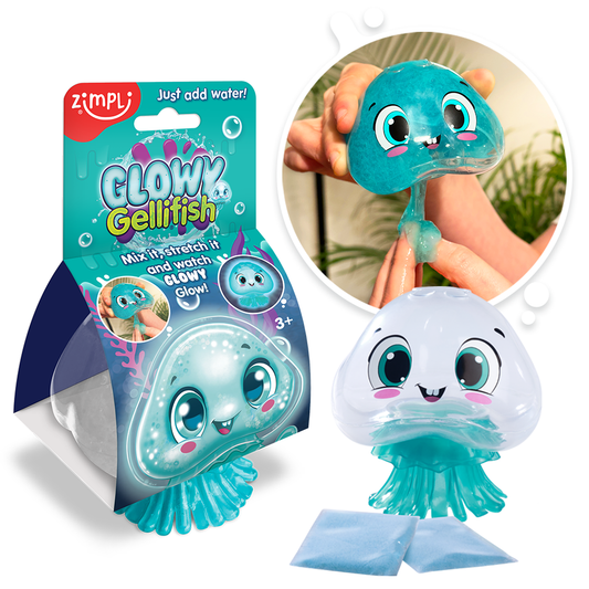 Zimpli Glowy Gellifish with Glow in the Dark Sensory Slime