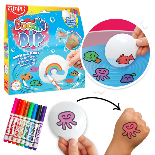 Zimpli doodle dip dancing water drawing pens set