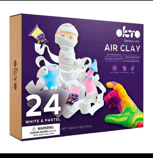 Sensory play air clay 24 set pastel colours