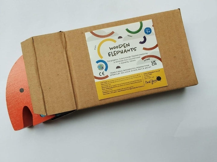 Wooden elephant stacker toy