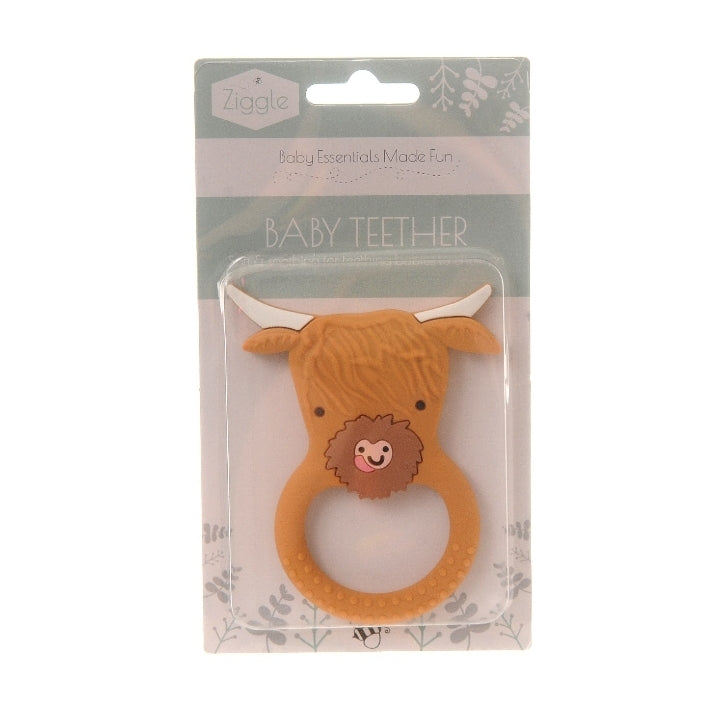 Highland cow teether toy